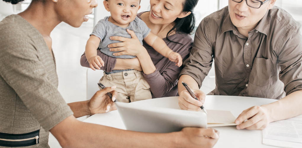 Family meeting with insurance agent